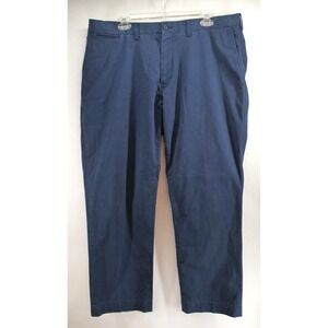 Polo‎ Ralph Lauren Stretch Straight Fit Pants 38x30 Navy Blue Flat Front
